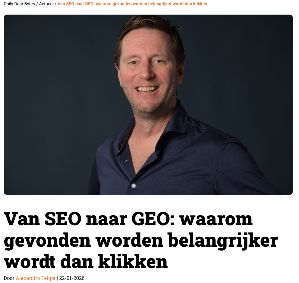 Interview Daily Data Bytes met Etienne Donicie over SEO en GEO